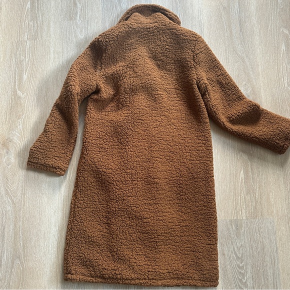 Forever 21 Brown Sherpa Pea Coat - Picture 2 of 4